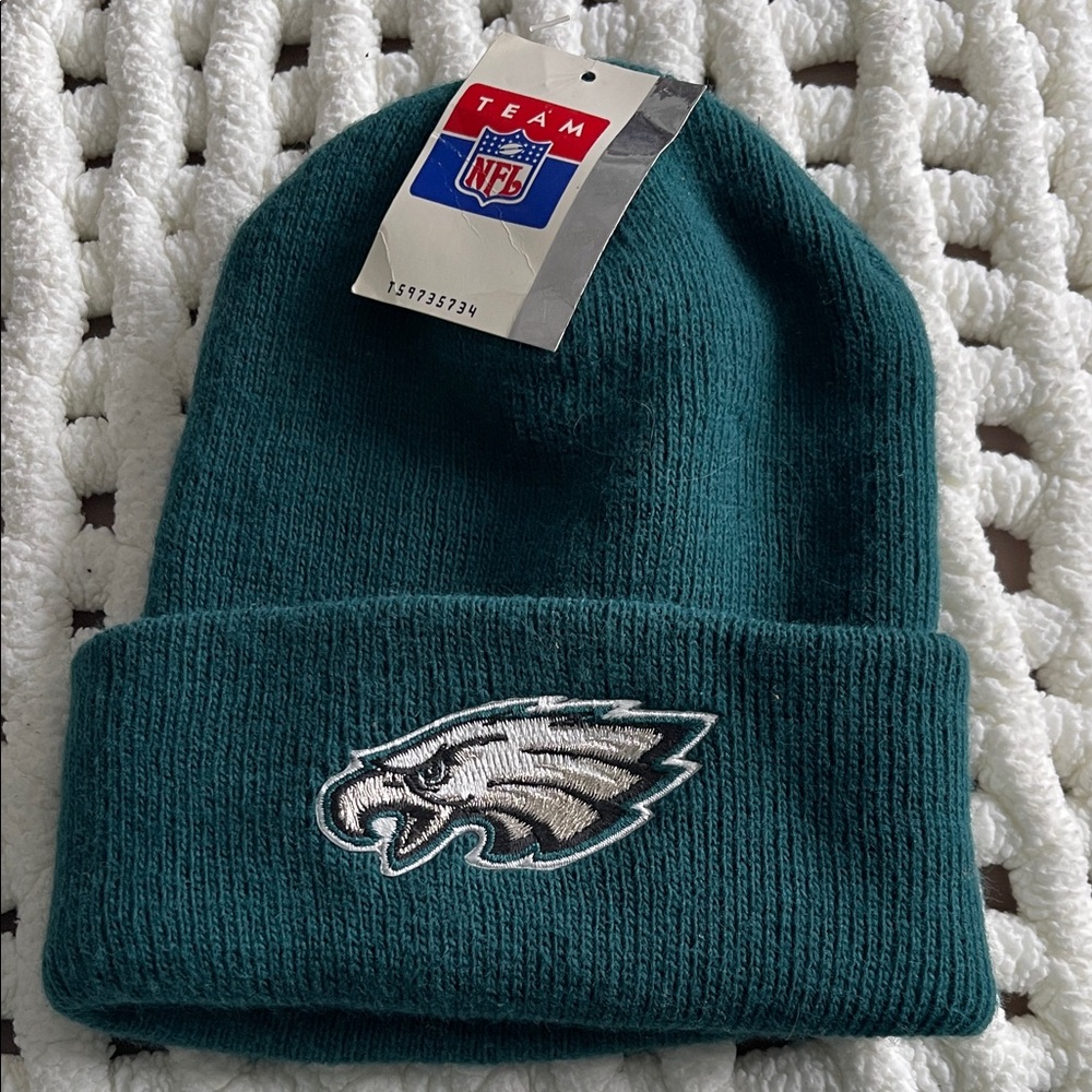 Vintage,Green NFL Eagles Beanie. Rossmor Industries. Embroidered. NWT